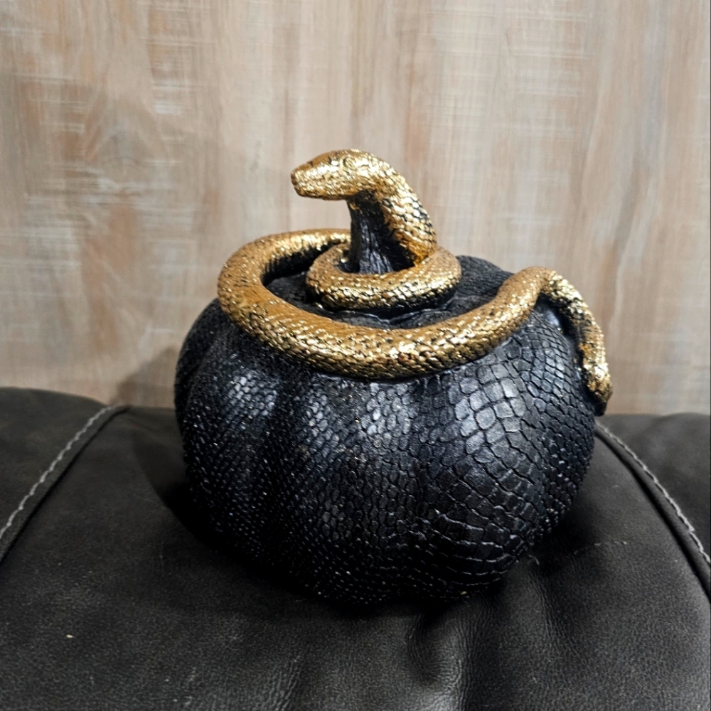 GOTH Glam GOLD snake Black snake skin. pumpkin.